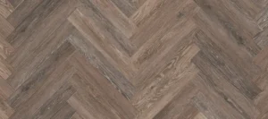 Taupe herringbone timber-look SPC flooring sample