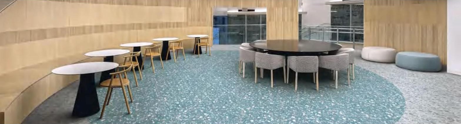 Petra carpet tile in a cafe space